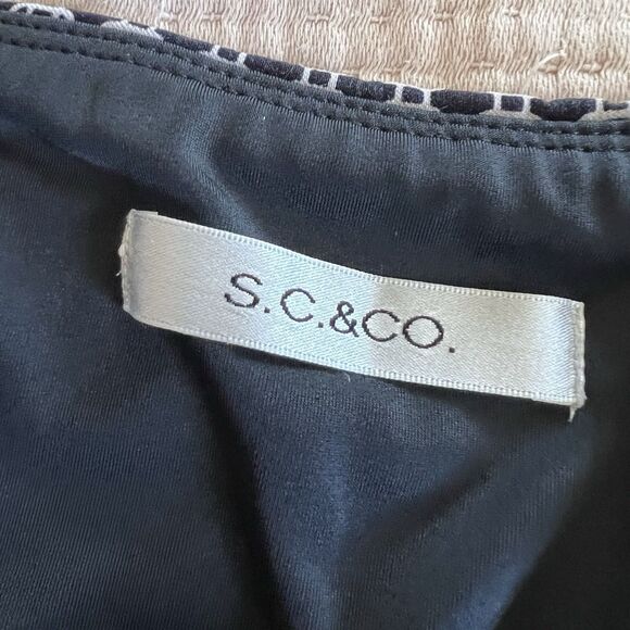 S.C. & CO. Tummy Control Tennis Skort Skirt Women Medium Black White Geometric - Picture 4 of 12